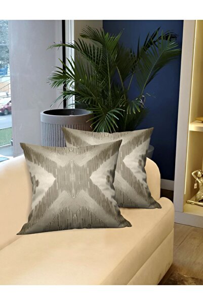 Ardizayn X - Beige, 43X43Cm Velvet Fabric 2-Piece Throw Pillow Cover - Double...