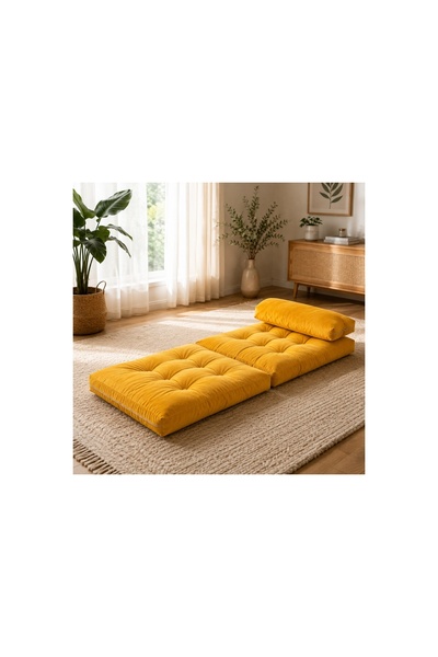 GÖKCE FURNITURE Premium Modüler Minder Seti | Fermuar Bağlantılı Yer Koltuğu ...