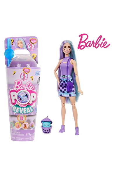 mattel Păpușa Barbie Pop Reveal care bea ceai - Păr mov și rochie cu accesorii