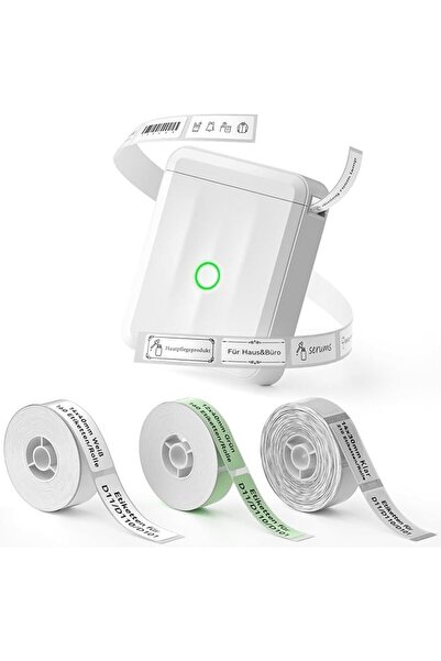 NiiMbot Bluetooth Φορητός Θερμικός Ετικετογράφος D110_M (+3 Εξτρα Ρολά) Λευκός