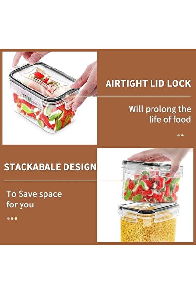 LBMT 16pcs Airtight Food Storage Containers Set with Lid, BPA Free Plastic Dr...