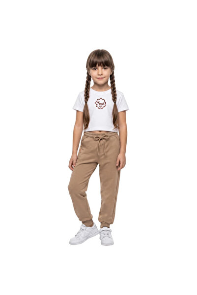 CUBBUX Girls' Plain Woven School and Sports Sweatpants Trousers