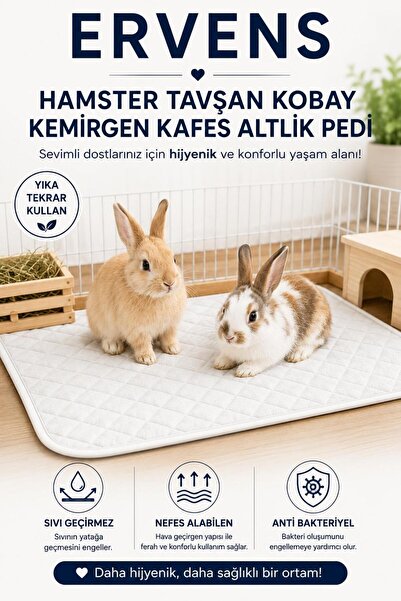 Ervens Home Hamster/Tavşan/Kobay Ve Kemirgen Kafes Altlık Kapitone Sıvı Geçir...