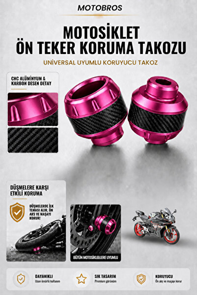 Motobros Motosiklet Aks Koruma Takozu CF SR250 Uyumlu Motosiklet Ön Teker Tak...