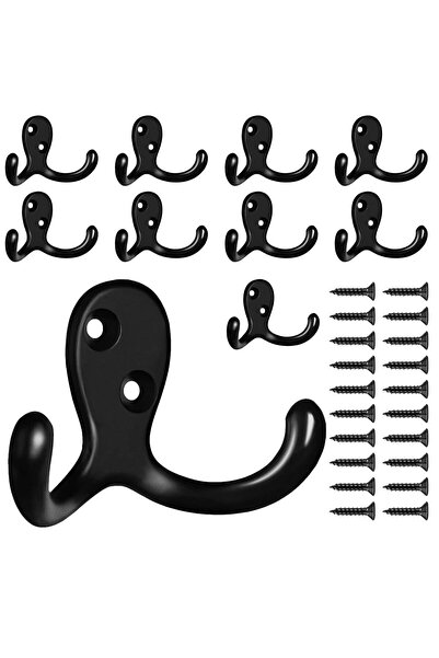 Morvena Picks Pachet de 10 cârlige pentru haine, montate pe perete, metal rez...