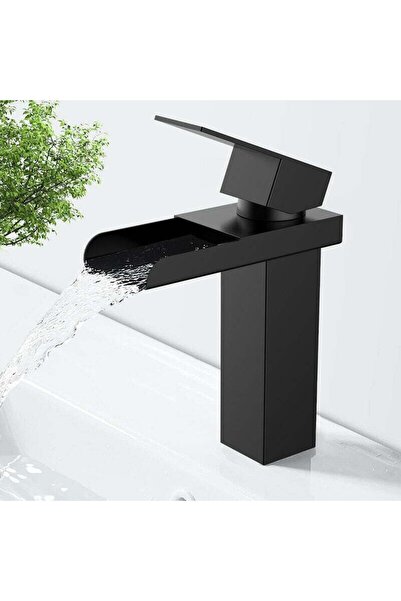 STARSTAR Black waterfall faucet, single-hole basin mixer faucet, single-handl...