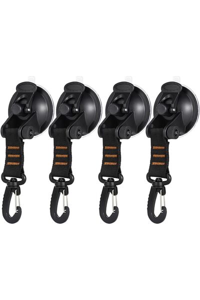 STARSTAR 4-Pack Orange Suction Cup Anchor Straps Car Side Tent Canopy Luggage...