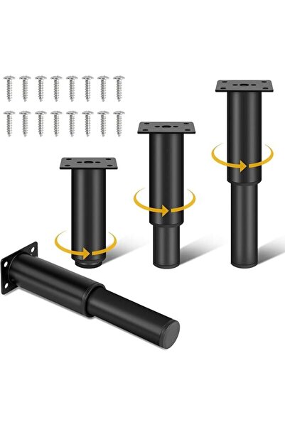 STARSTAR Adjustable metal furniture legs (18 to 30 cm) – set of 4, suitable f...