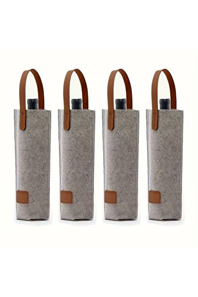STARSTAR Four-pack of felted single-bottle insulated wine bags, padded, perfe...