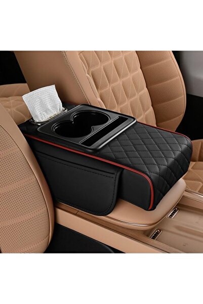 STARSTAR Car armrest mat, 5-in-1 center console lid with 2 storage bags, cup ...