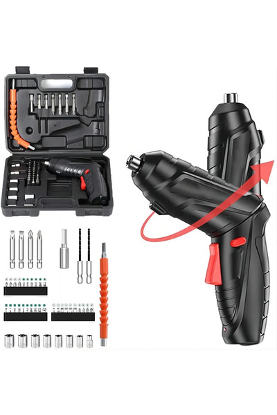 STARSTAR 48-in-1 Cordless Screwdriver/Drill with Rotary Type, LED Light, 1800...