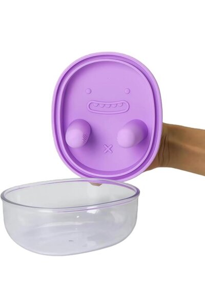 STARSTAR Snack box - 2-in-1 design - Keeps hands clean - Silicone lid with fi...