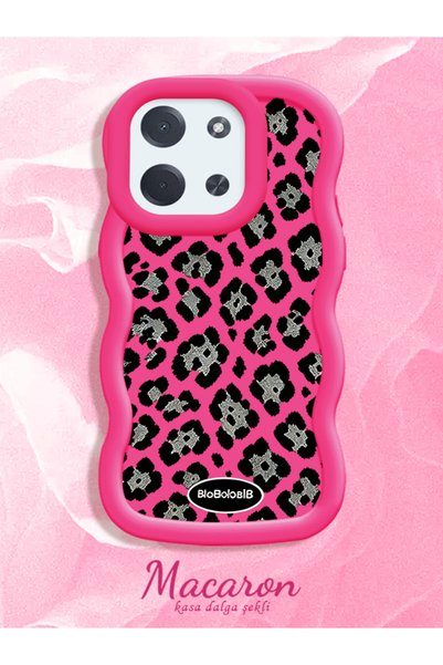 CHICASELUX High Quality Silicone Phone Case with Wavy Frame Leopard Print Com...