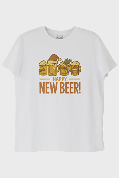 lofux Happy New Beer White T-Shirt