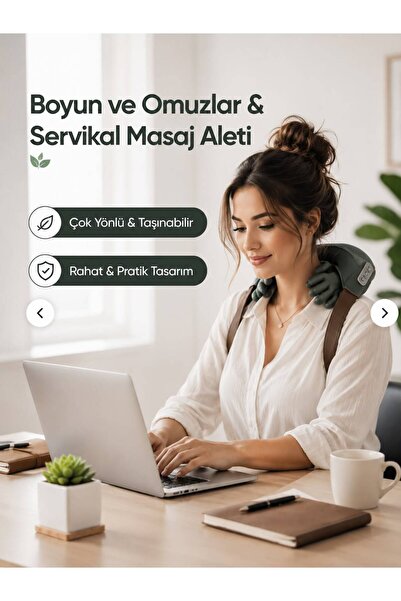 Parmakla Yoğuran El Hissi Sunan Isıtmalı Masaj Aleti (Taşınabilir,Şarjlı) | Boyun,Sırt,Omuz,Bacak