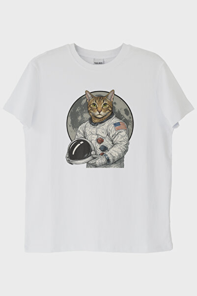 lofux Astronaut Cat White T-Shirt