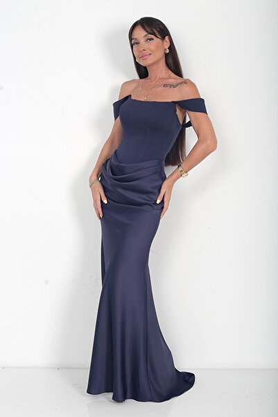 By Saygı Women's Abraham Fabric Underwire Strapless Lined Long Dress