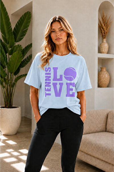 VODEXA Unisex Oversize Tennis Printed T-Shirt 100% Cotton Tennis Themed Comfo...