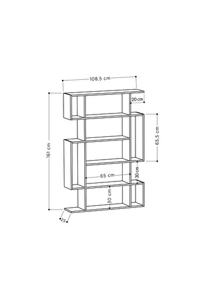 Mourah Home 6 Tier Mito Bookcase - 25.5x161x108.5cm (Light Oak/Beige) - M.KT.02.13160.10