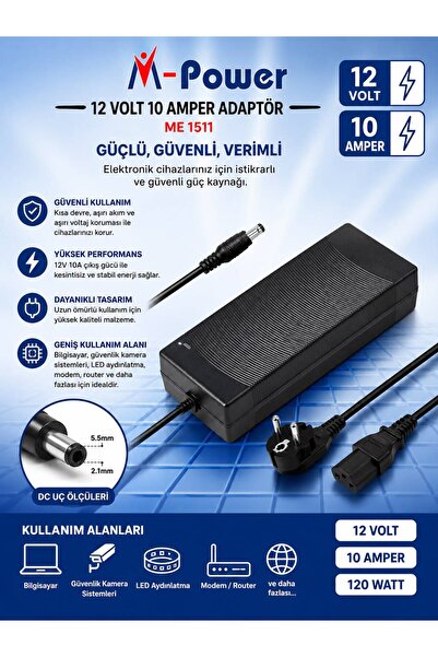 12V 10A Adaptör