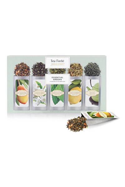 Tea Forte Cutie cu 15 plicuri individuale de infuzii de ceai verde esențial