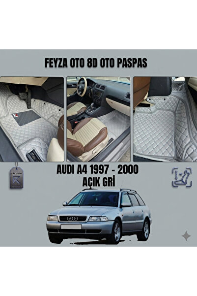 FEYZA OTO Audi A4 1994 - 2000 8D Premium Anti-Slip Base Car-Specific Leather ...