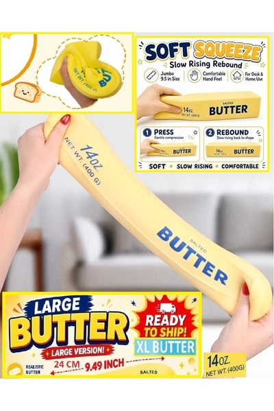 OYUNCAKSAHİLİ Butter Tereyağ XL BOY Squishy LARGE Rainbow 24cm Slow Rising Tereyağı 14Oz Sukuşi 400gr Yavaş Yükselir Viral Büyük Tereyağ Skuşi