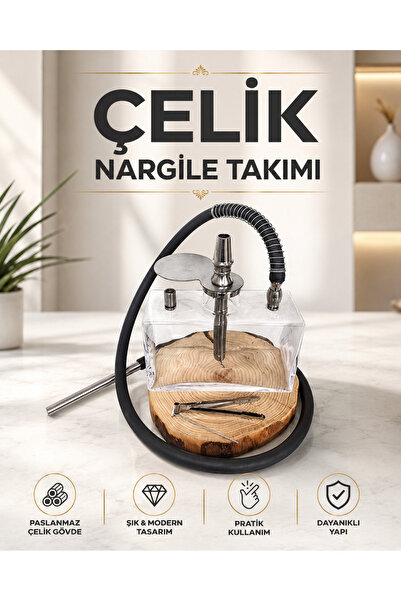 Genel Markalar MİNİ ÇELİK KARE NARGİLE TAKIMI