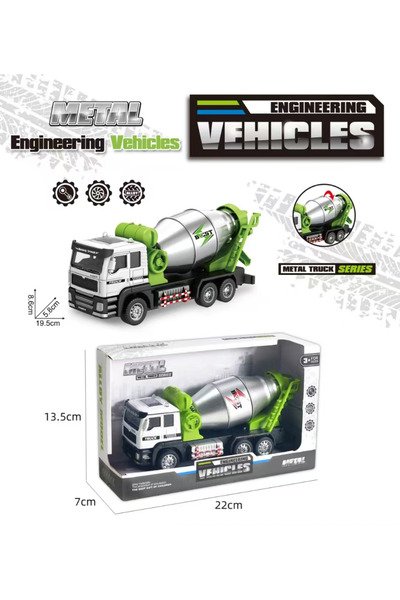 Zadem Store Metal Concrete Mixer (Cement Truck) - Friction and Motion Toy Con...