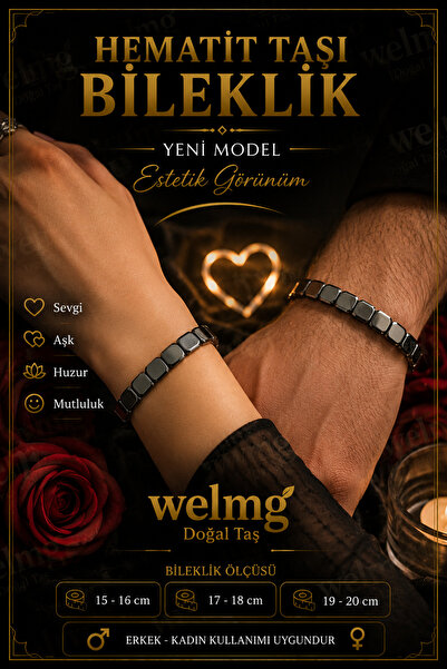 welmg سوار الهيماتيت - سوار ذو تصميم جمالي - سلسلة خاصة - موديل جديد - حجر ال...