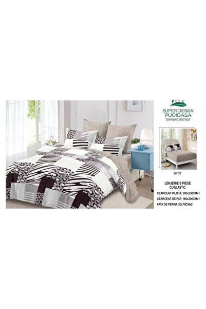Pucioasa Set de lenjerie de pat gros Finet, 6 piese, cearșaf cu elastic BBA55