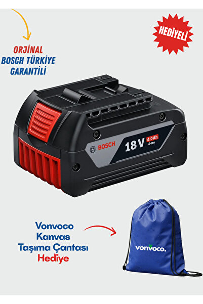 Bosch Gba 18v 4.0 ah Yedek Akü Şarjlı Matkap Bataryası Aküsü Orjinal 4 Ah Amp...