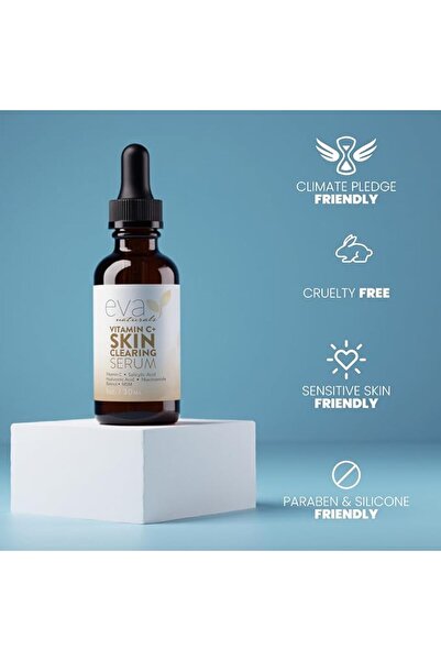 Eva Naturals سيروم فيتامين سي للوجه - سيروم لتفتيح البشرة مع حمض الساليسيليك ...