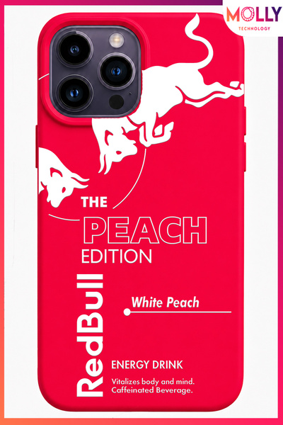 Molly iPhone 14 PRO MAX İçin Neon Pembe The Peach Edition Desenli İçi Kadife ...
