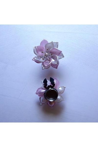 asc.home Düğme Broş 2'li pembe beyaz 4.2 cm ( 1.6.cm ve daha küçük düğmeler i...