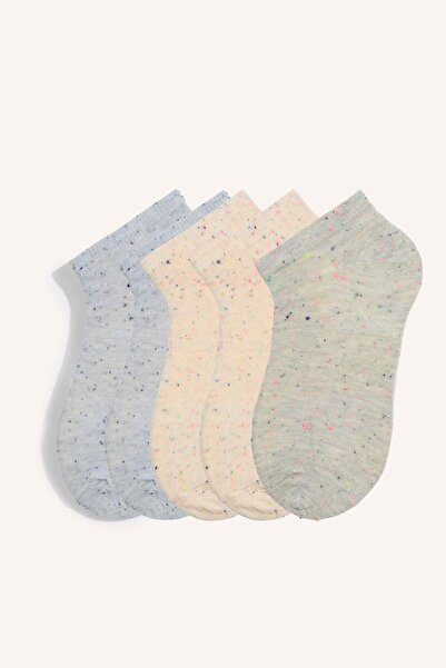 DeFacto Women's 5-Pack Cotton Booties Socks I2945Axns