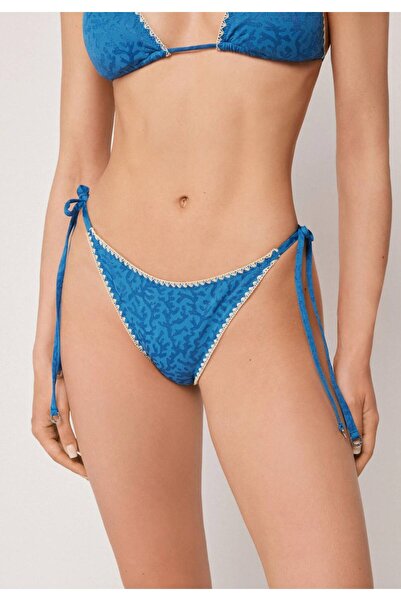 Calzedonia Lace-Up Brazilian Bikini Bottom Sea Corals
