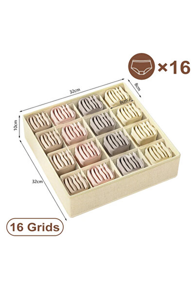 Choice24 16grids-beige Sports Bra Underwear Organizer Storage Box Panties Soc...