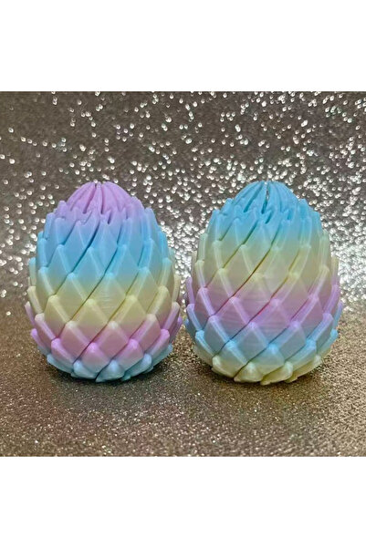 Choice8 2pcs rainbow 3D Printing Dragon Egg Stress Relief Model, Deformable T...