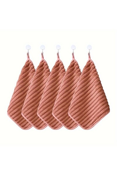 Choice3 5pcs Orange 5-Piece Luxury Soft Super Absorbent Hand Towel Set - 11.8...