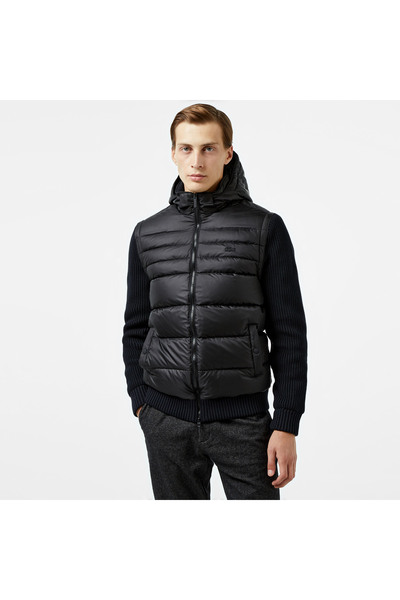 Lacoste Erkek Slim Fit Kapüşonlu Siyah Mont