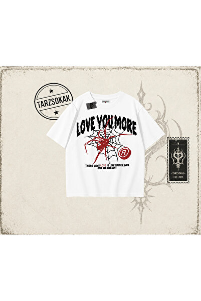 Tarzsokak Unisex majica "Love You More" veće veličine, bela