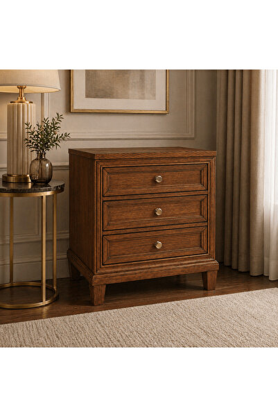 Ashley Furniture طاولة جانبية بثلاثة أدراج من جورلاينا