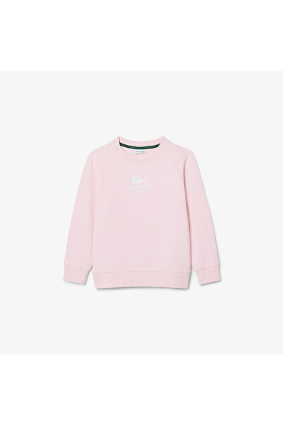 Lacoste Çocuk Bisiklet Yaka Açık Pembe Sweatshirt