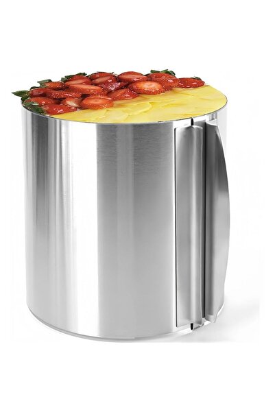 STARSTAR 6-12" Adjustable Stainless Steel Cake Ring 15cm High Scaled Baking M...