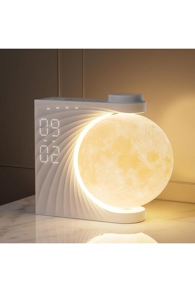 STARSTAR Wake Up Light Moon Lamp with Light Alarm Clock 2 Alarms RGB Moonligh...