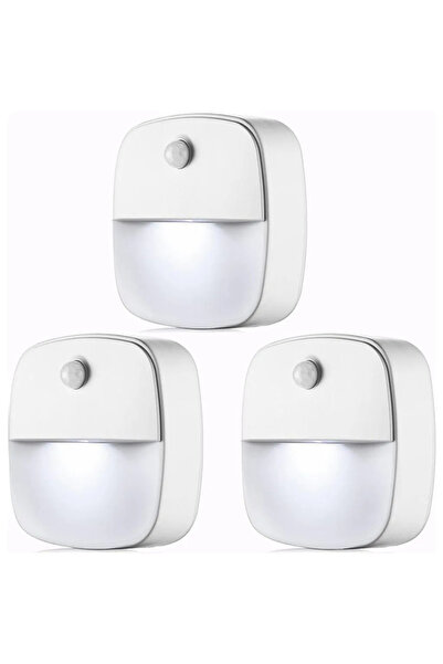 STARSTAR Three LED nightlights, battery powered, white, with motion sensor, f...