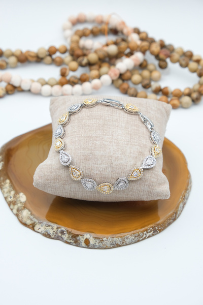 Serenite Collection Spade Silver Color Zircon Bracelet