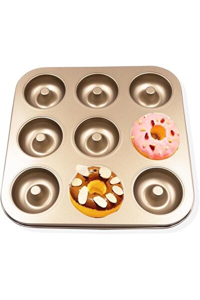 STARSTAR 9-Hole Donut Pan - Cupcake Tin - Baking Sheet - Non-stick Carbon Ste...