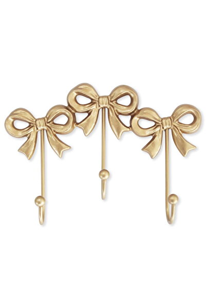 STARSTAR Small bow-shaped antique gold cast iron wall hooks, 8.27 x 5.59 inch...